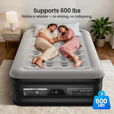 Ophanie Full Air Mattress 18  Elevated Inflatable Bed Built-In Pump 600lb Limit