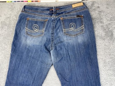 R07-11オーダーページ Seven7 Denim Jeans Womens 18 Blue Boot Cut Embroidered Pockets