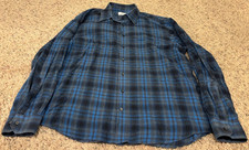 Emanuel Berg Modern Fit Long Sleeve Dress Shirt Blue Mens Size 17.5" XL