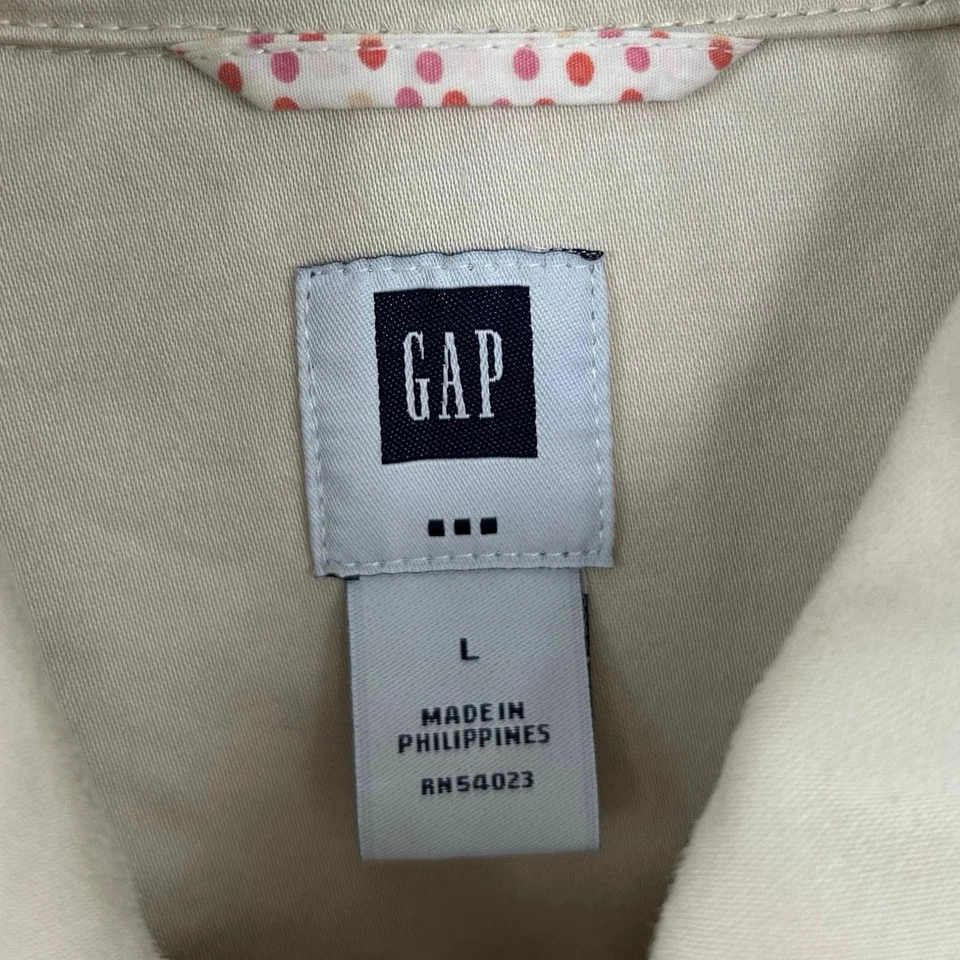 Gap Women Y2K Peacoat Jacket Cream Neutral Minimalist Preppy Cottage Size Large - Image 4 of 4
