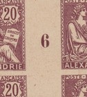 France Alexandrie 20c Mouchon IMPERF Block of 30 Millesime 6 Yvert 26a Unique — photo 3
