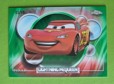 2026 Topps Chrome Disney   Lightning McQueen Green Wave Refractor   /99