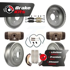 Front Rear Disc Brake Rotors Ceramic Pads And Coated Drum Kit (9Pc) For SLT SLE