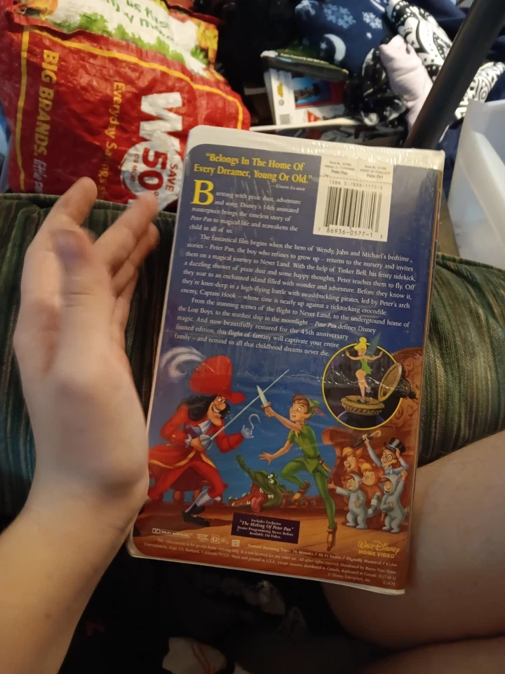 Peter Pan (VHS, 1998) Walt Disney's Masterpiece Collection New Sealed — 第 3/3 张图片