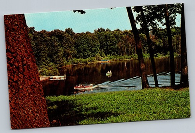 #ad The Narrows Connecting Randoll amp; Morrison Lakes Michigan Vintage Postcard $7.36