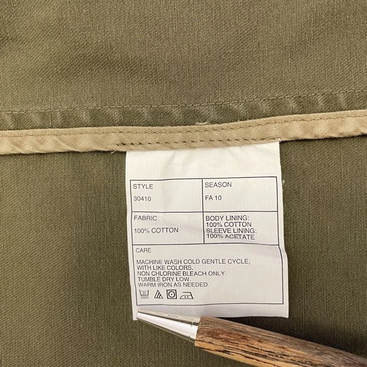 J.Crew Broken In Jacket Men Sz Med Army Green Canvas Military Field Coat Utility image 4