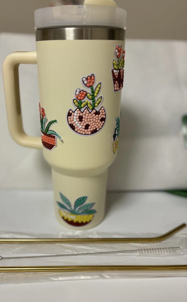 Tumbler 40 oz With Diamond Art Stickers