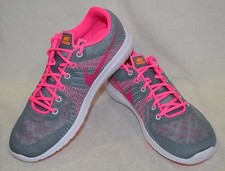 Nike Girl's Flex Fury GS Grey/Pink/White Running Shoes - Size 6Y NWB