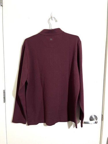 NEW Mizzen + Main ProFlex Quarter Zip Medium Dark Red Maroon Pullover Stretch - Picture 3 of 10
