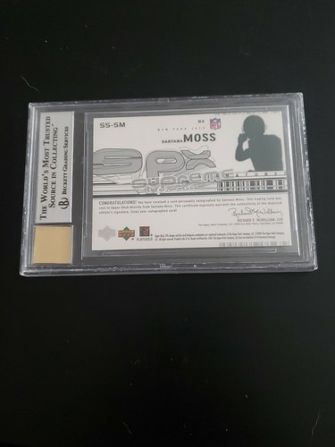 2002 SPX SANTANA MOSS AUTOGRAPH JERSEY #SSSM Supreme graded 9 beckett - Picture 4 of 4