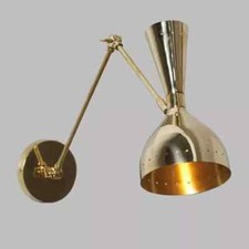 Italian raw brass stilnovo style wall lamp - Mid century light - wall sconce