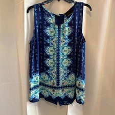 Cynthia Rowley Womens Top Large Western Semi Sheer Button Back Boho Indie 18082