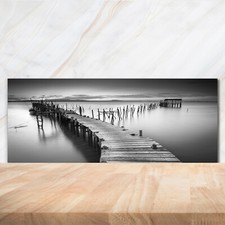 Kitchen Glass Splashback 125x50 Wooden pier