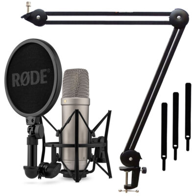 Rode NT1 5th Generation XLR USB Studio-Mikrofon + keepdrum Gelenkarm Stativ
