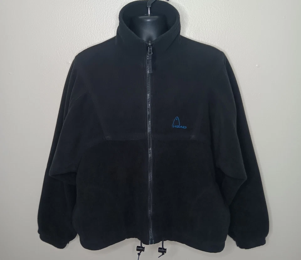 De Colección Años 90 Head Ropa de Esquí Para Hombre Chaqueta de Vellón Mediana Negra Forrada Azteca Esquí De Gran Tamaño Foto 3 de 4