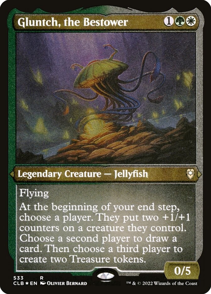 Gluntch, the Bestower 533 Etched FOIL Rare Baldur's Gate MTG Near