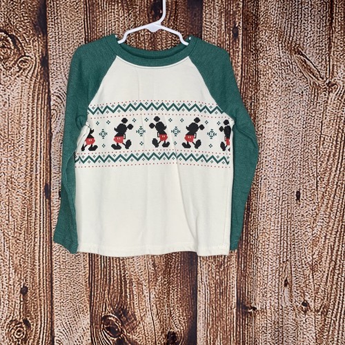 Jumping Beans Disney Boys Mickey Mouse Long Sleeve Christmas Pullover Sweater 2T