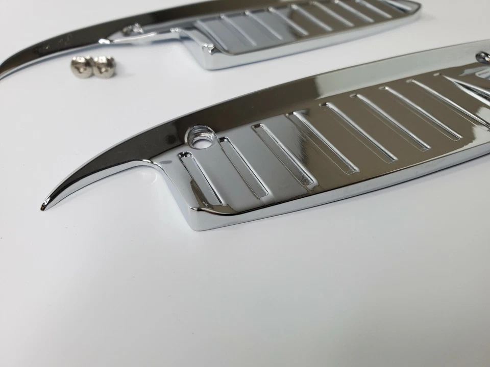 Pair Chrome Door Handle Scratch Guards For 1963-64 Chevy Bel Air, Impala & More - Image 3 of 4