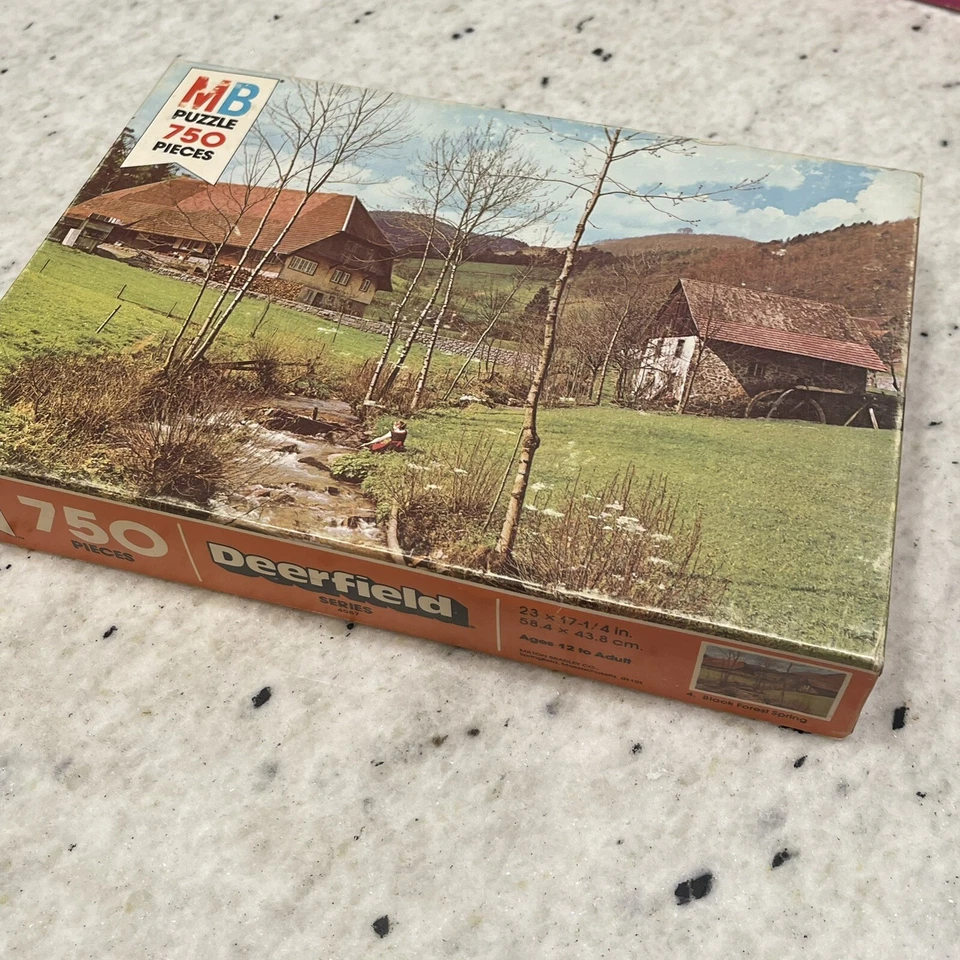 Rompecabezas Milton Bradley Deerfield Serie 750 piezas Nuevos Selva Negra Spring Murren años 70 Foto 4 de 4