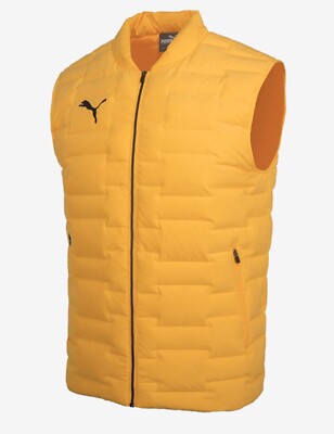 Puma Men KK Seamless Down Vest Jacket Running Yellow GYM Top Jackets 92992103