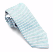  125 Calvin Klein Men Stripe Blue White Neck Tie Slim Classic Silk Necktie 58x3