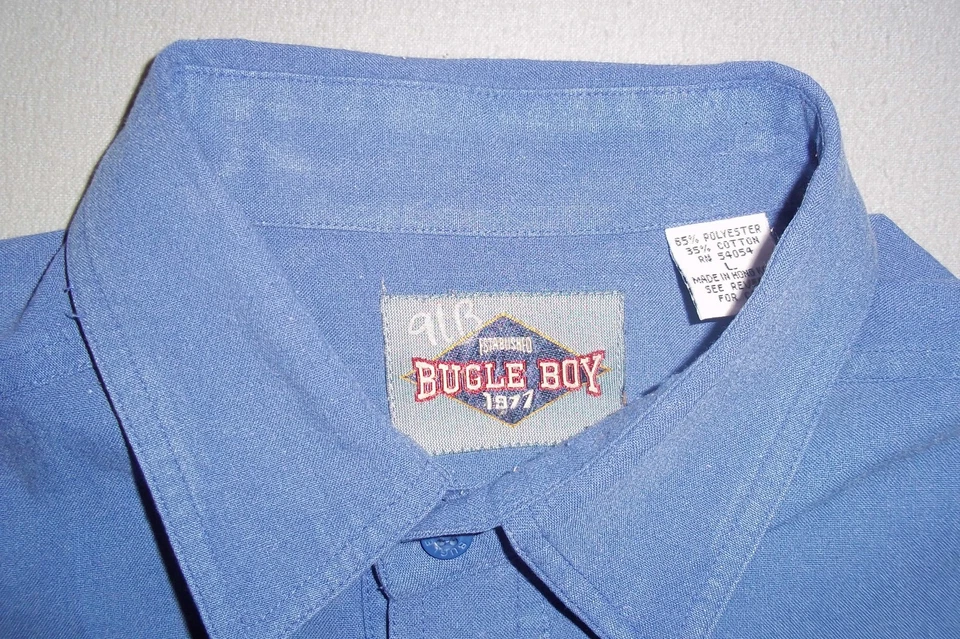 Camisa de Vestir Informal Bugle Boy Original Clásica Con Botones Bolsillos Cuello Para Hombres L Foto 4 de 4