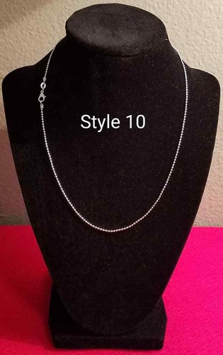 925 Sterling Silver Stamp Link Chain Necklace 1.2mm 18" w/lobster clasp "Choose" - Picture 11 of 12
