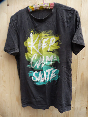 26894. T-Shirt Shirt Keep calm & Skate C&A   schwarz   Gr. 170 / 176