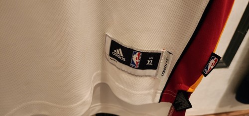 VTG NBA Adidas Miami Heat Ray Allen Jersey 34 Mens Youth XL 18-20 SEWN White - Picture 5 of 13