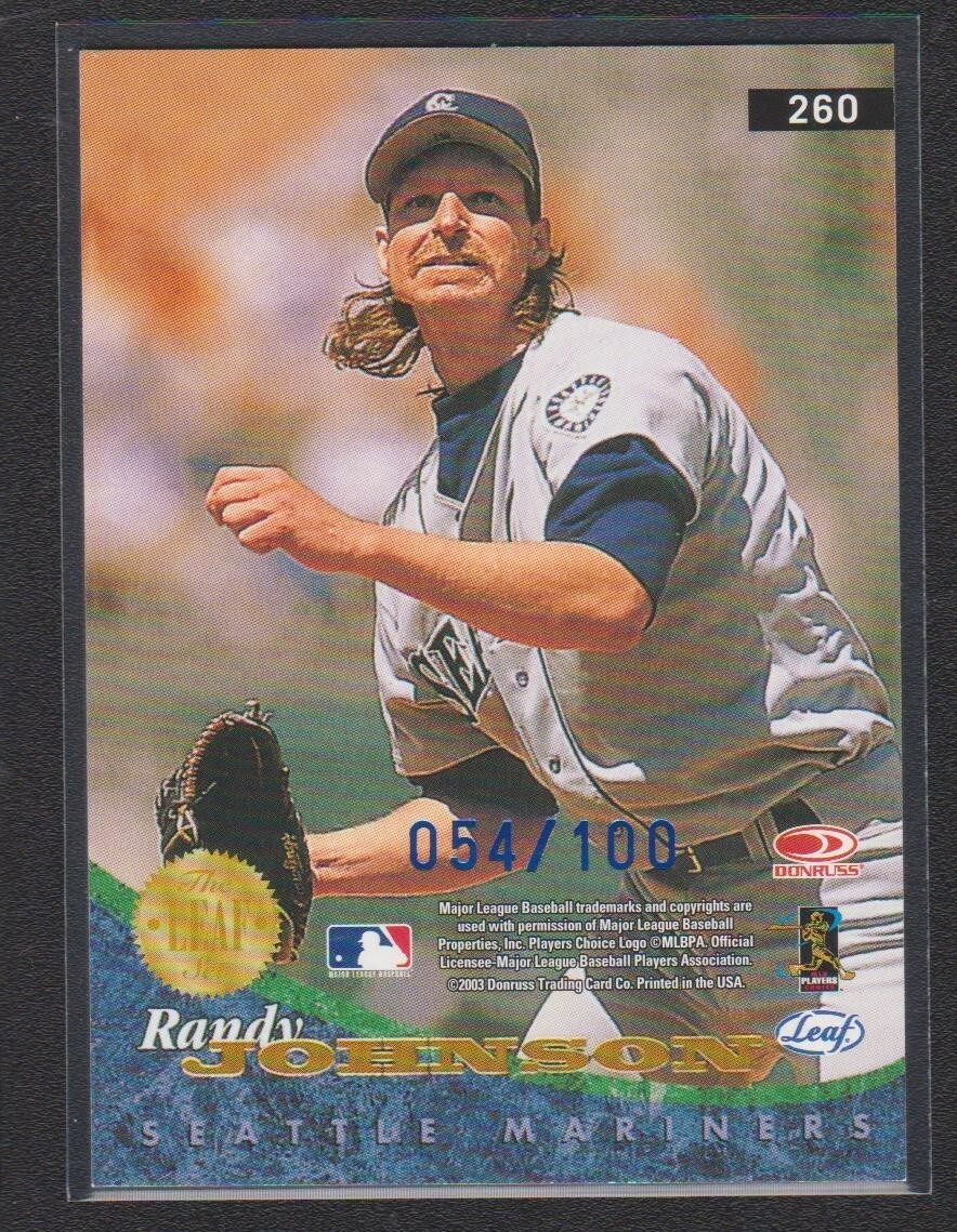 2004 LEAF PASSING TIME 1994 #260 RANDY JOHNSON BLUE PRESS PROOF PARALLEL #/100