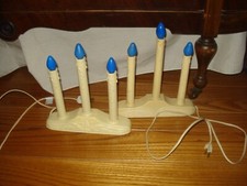 Deux anciens candoliers 3 ampoules en état de marche - ampoules bleues toutes fonctionnelles