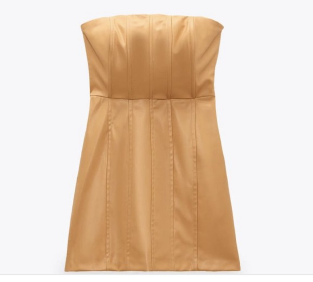 Zara Faux Leather Mini Strapless Dress Size Large | eBay