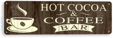 TIN SIGN Hot Cocoa Chocolate Coffee Sign Coffee Shop Sign Tin Sign D092