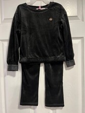 Girls-Juicy by Juice Couture Black Velour Sweat Outfit 2 Sizes