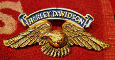 VINTAGE HARLEY DAVIDSON MOTORCYCLE METAL HAT  BADGE EMBLEM EAGLE