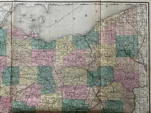 1880 Hardesty, Sectional & Township map of Ohio, very large 24 inch - Picture 4 of 6