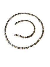 Taxco Sterling Silver Necklace Bracelet Set VTG 10K Gold Vermeil Koro IP-15 75g