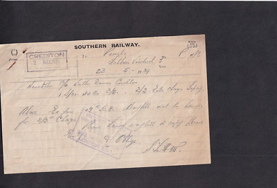 SÜDBAHN - MEMO. - GLÄUBIGER AN HOLBORN VIADUKT - 1939