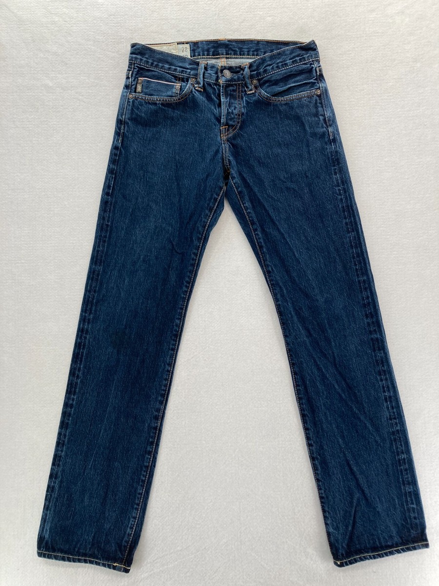 Abercrombie & Fitch Jeans Mens 28x30 Dark Blue Selvedge Denim Slim