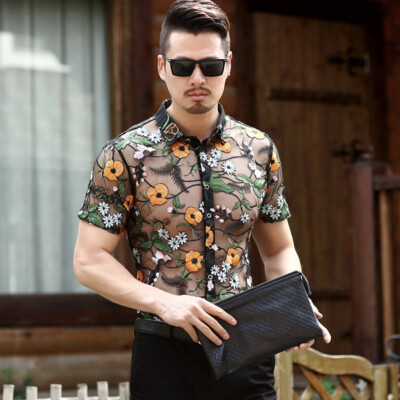Men's Hollow Mesh Sexy Shirt Summer 