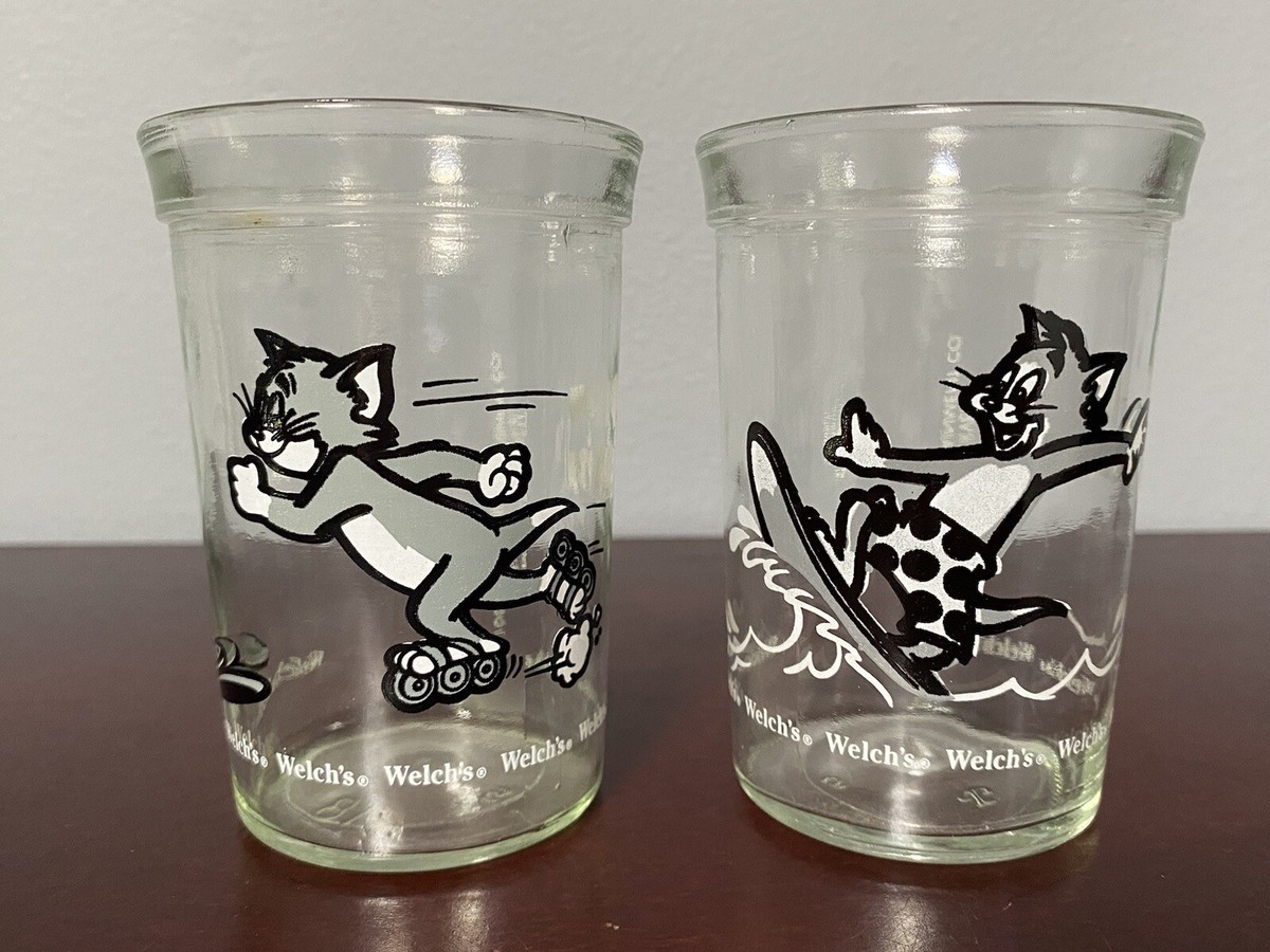 Welch's Jelly Tom & Jerry Juice Jelly Glass Tom Surfing/Skating