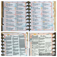Set of 3 Three Bible Reading Tracker Insert 4 use w/ Classic Happy Planner 