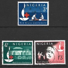 Nigeria, 1963, SG#135-7, Red Cross Centenary, Used Set #F8510
