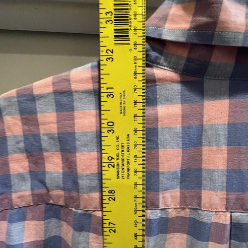 Vineyard Vines Murray Shirt Mens Large Blue Pink Check Slim Whale Long Sleeve - Picture 9 of 12