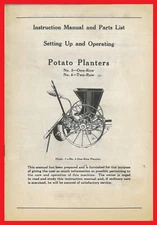 Instruction Manual & Parts List IH McCormick-Deering No 3 & 4 Potato Planter