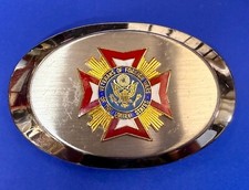 VFW Emblem Veteran Foreign Wars Member Army USN USMC USAF Vintage Belt Buckle