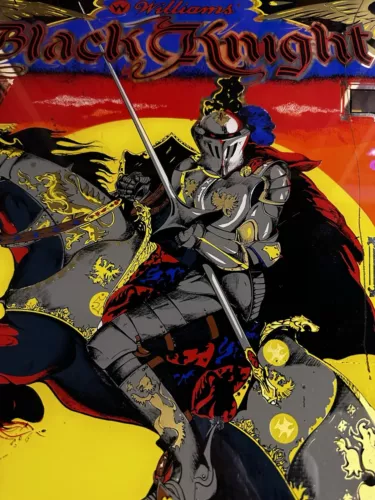 BLACK KNIGHT Pinball Machine BACKGLASS by WILLIAMS 1980 ORIGINAL BK