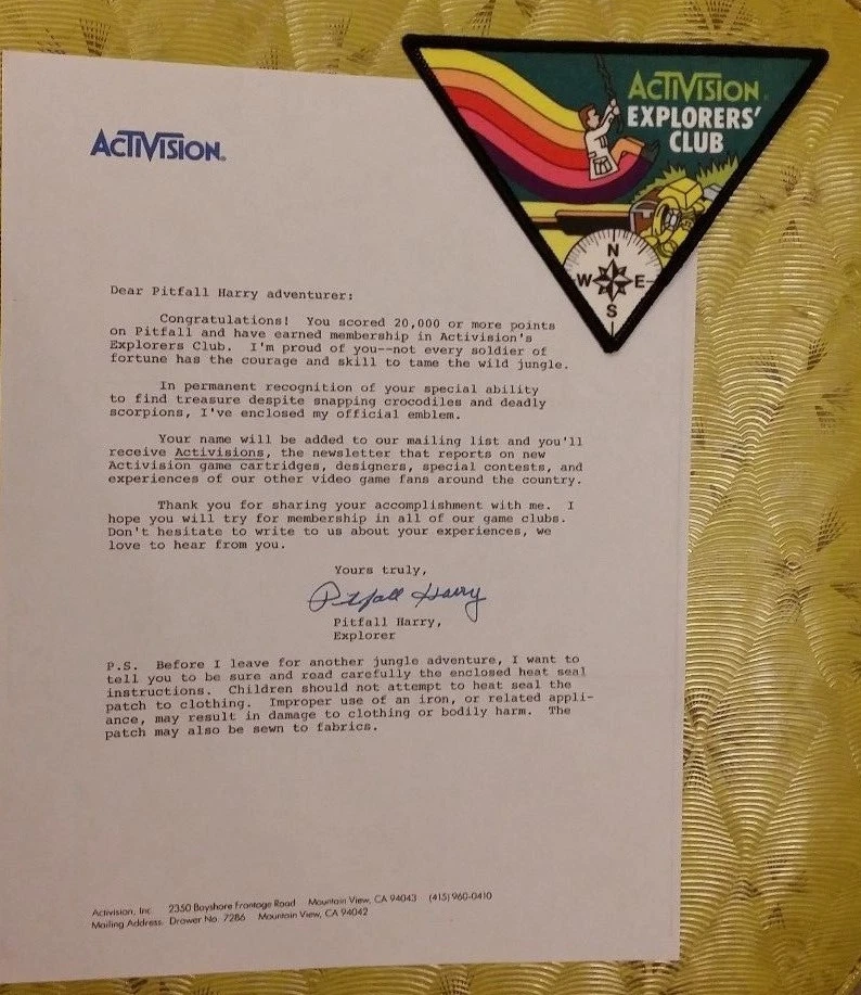 ~ Parche Activision Vintage Videojuego Atari Años 80 - 2600 Pitfall Explorers Club ~ Foto 3 de 3