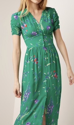 maje green floral dress