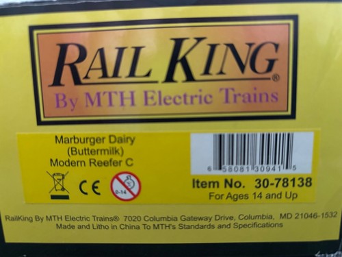 MTH MARBURGER DAIRY TRAIN SET , ENGINE , CABOOSE , AND 4 CARS . 30-21015-1 - Picture 7 of 8